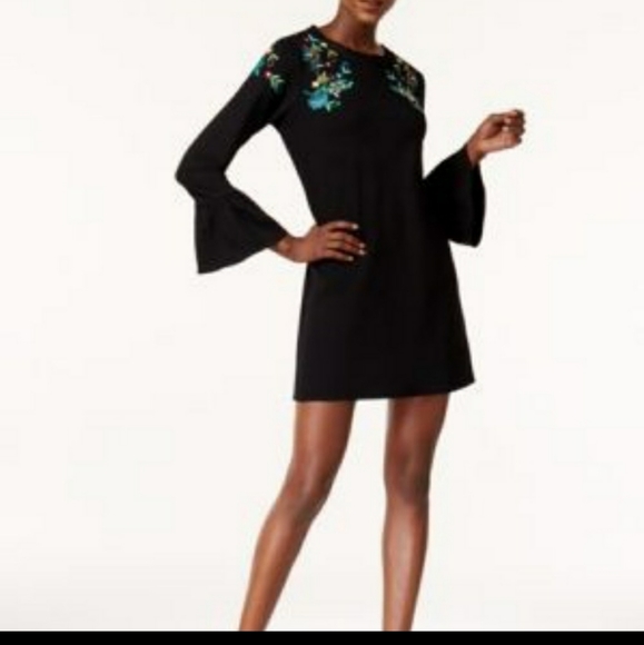 🍎2 Items/$12 OLIVIA & GRACE BOHO STYLE BELL SLEEVE BLACK DRESS SIZE LARGE - Picture 2 of 11